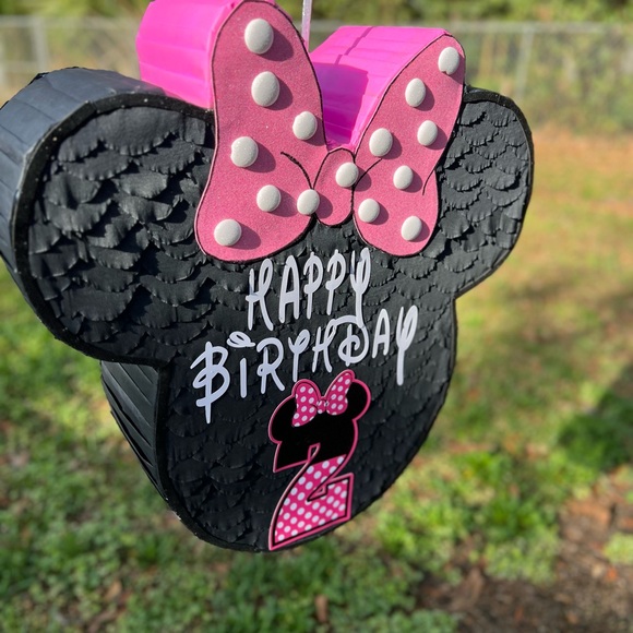 Kids Black & Pink Minnie-Inspired Birthday Piñata - Picture 3 of 6
